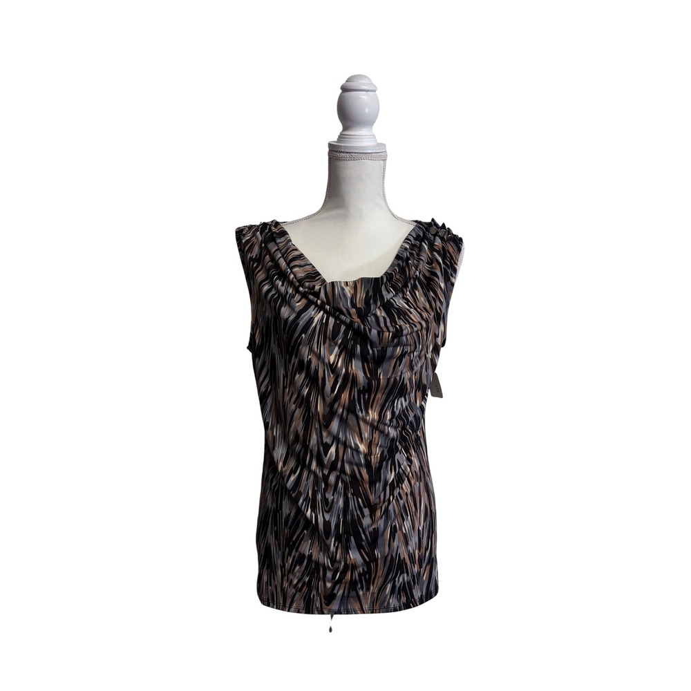 Women's Grace Patterned Sleeveless Blouse Size Medium
